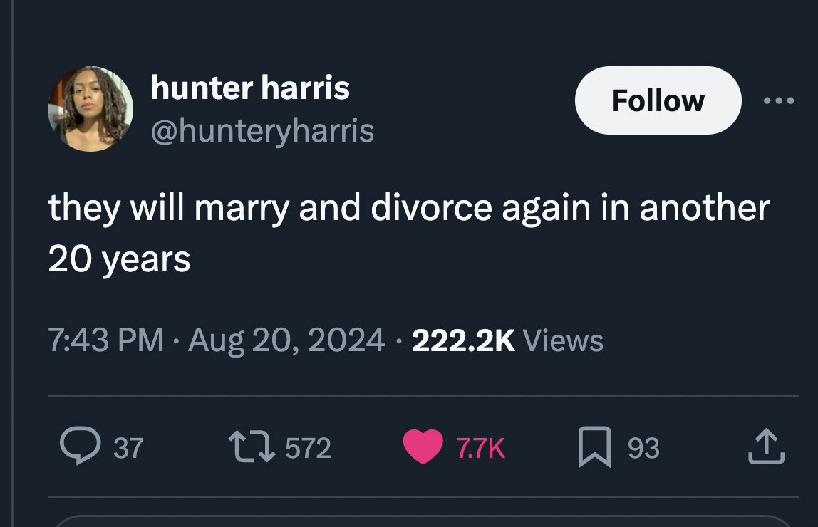 screenshot - hunter harris they will marry and divorce again in another 20 years Views 37 17572 93